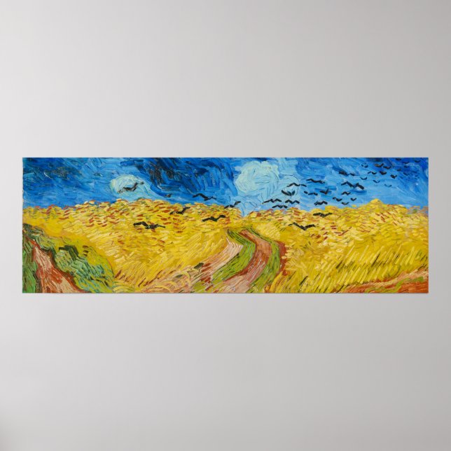 Weizenfeld mit Rollen Poster (Vorne)