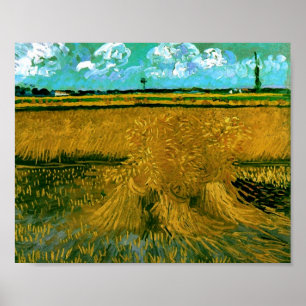 Weizenfeld mit Sheaves Van Gogh Fine Art Poster