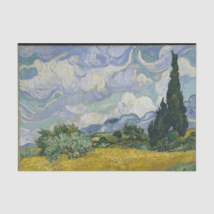 Weizenfeld mit Zypressen Dekoupage Tissue Paper Seidenpapier