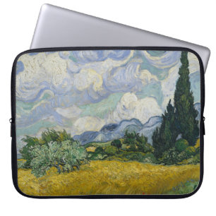 Weizenfeld mit Zypressen, Ölmalerei, Van Gogh Laptopschutzhülle