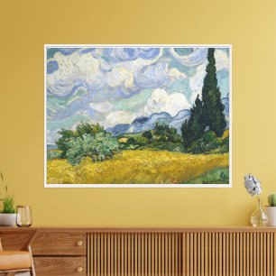 Weizenfeld mit Zypressen, Ölmalerei, Van Gogh Leinwanddruck