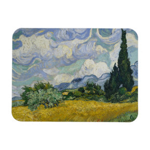 Weizenfeld mit Zypressen, Ölmalerei, Van Gogh Magnet