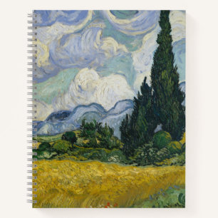 Weizenfeld mit Zypressen, Ölmalerei, Van Gogh Notizbuch