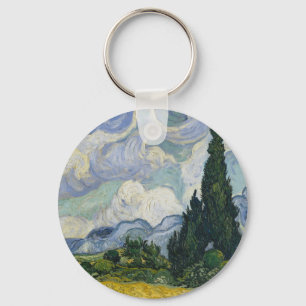 Weizenfeld mit Zypressen, Ölmalerei, Van Gogh Schlüsselanhänger