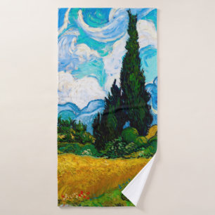 Weizenfeld mit Zypressen, Van Gogh Badehandtuch