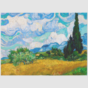 Weizenfeld mit Zypressen, Van Gogh Seidenpapier
