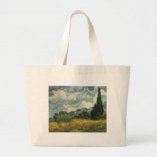 Weizenfeld mit Zypressen, Vincent Van Gogh Jumbo Stoffbeutel