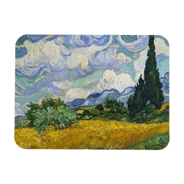 Weizenfeld mit Zypressen, Vincent van Gogh Magnet (Horizontal)