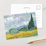 Weizenfeld mit Zypressen | Vincent van Gogh Postkarte<br><div class="desc">Weizenfeld mit Zypressen (1889) von Vincent van Gogh ist eine dynamische, postimpressionistische Landschaft, die die lebendige Bewegung der Natur einnimmt. Das während seines bleibe am Asyl von Saint-Paul-de-Mausole in Saint-Rémy-de-Provence gemalte Kunstwerk besticht durch ein goldenes Weizenfeld, das in der Brise schwingt und von hohen, dunkelgrünen Zypressen durchzogen wird, die in...</div>