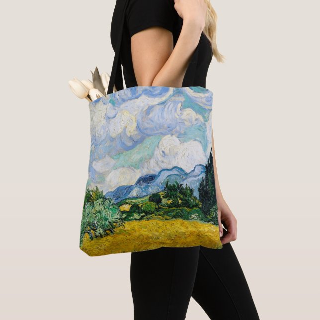 Weizenfeld mit Zypressen von Vincent Van Gogh (Von Nahem)
