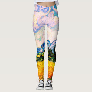 Weizenfeld mit Zypressen von Vincent Van Gogh Leggings