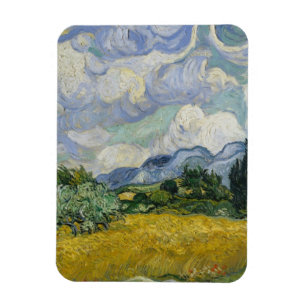 Weizenfeld mit Zypressen von Vincent van Gogh Magnet