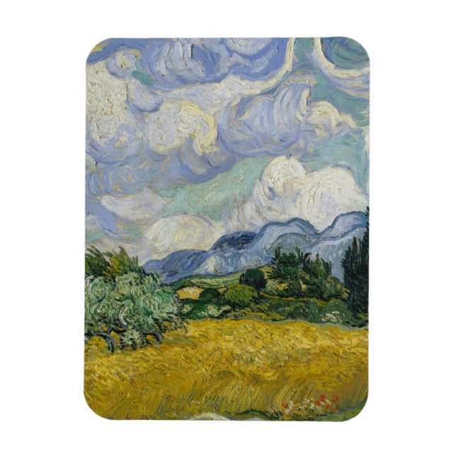 Weizenfeld mit Zypressen von Vincent van Gogh Magnet (Vertikal)
