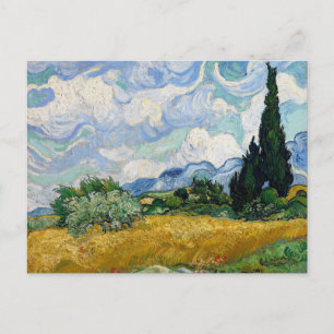 Weizenfeld mit Zypressen von Vincent Van Gogh Postkarte