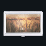 Weizenfeld Rustikaler Glam Visitenkarten Etui<br><div class="desc">Feld der Weizen Rustikalen Land Glam Card Inhaber. Passen Sie den Text an oder verließ ihn leer.</div>