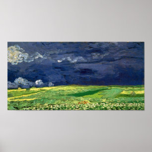 Weizenfeld unter bewachtem Himmel Van Gogh Fine Ar Poster