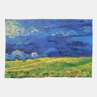 Weizenfeld unter bewachtem Himmel von Vincent van