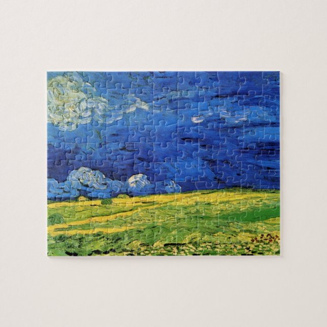 Weizenfeld unter bewachtem Himmel von Vincent van  Puzzle (Horizontal)