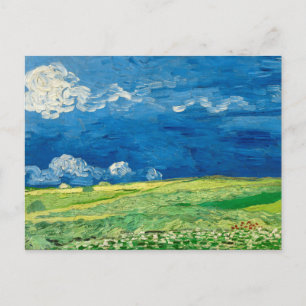 Weizenfeld unter Gewitterwolken von Vincent van Go Postkarte