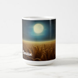 Weizenfeld unter Mondlicht Kaffeetasse