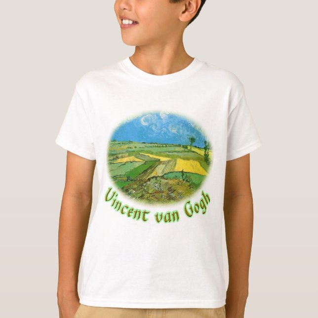 Weizenfelder bei Auvers Under Clouded Sky, van Gog T-Shirt (Vorderseite)