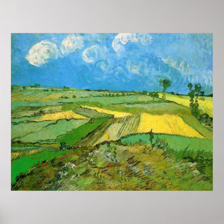 Weizenfelder bei Auvers Under Clouds von van Gogh Poster