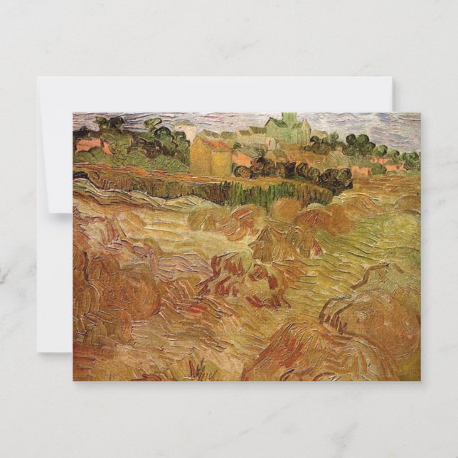 Weizenfelder mit Auvers von Vincent van Gogh (Vorderseite)