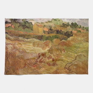 Weizenfelder mit Auvers von Vincent van Gogh Geschirrtuch