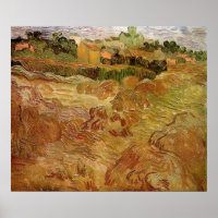 Weizenfelder mit Auvers von Vincent van Gogh