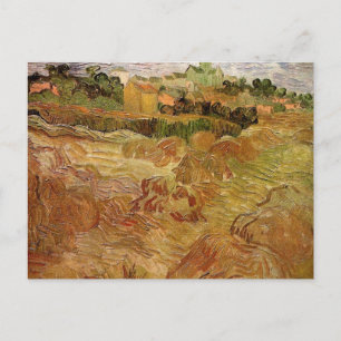 Weizenfelder mit Auvers von Vincent van Gogh Postkarte