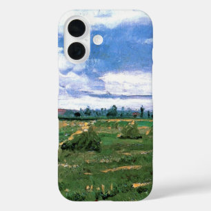Weizenfelder mit Heuhaufen von Vincent van Gogh iPhone 16 Hülle