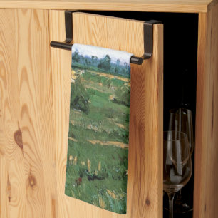 Weizenfelder mit Hystacks von Vincent van Gogh Geschirrtuch