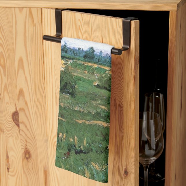 Weizenfelder mit Hystacks von Vincent van Gogh Geschirrtuch (Drittel gefaltet)