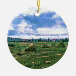 Weizenfelder mit Hystacks von Vincent van Gogh Keramik Ornament