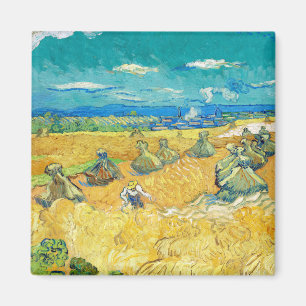 Weizenfelder mit Sensenmann, 1890 von Vincent van Magnet