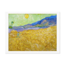 Weizenfelder mit Sensenmann bei Sunrise Van Gogh
