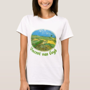 Weizenfelder unter bewölktem Himmel in Auvers, van T-Shirt