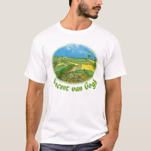 Weizenfelder unter bewölktem Himmel in Auvers, van T-Shirt