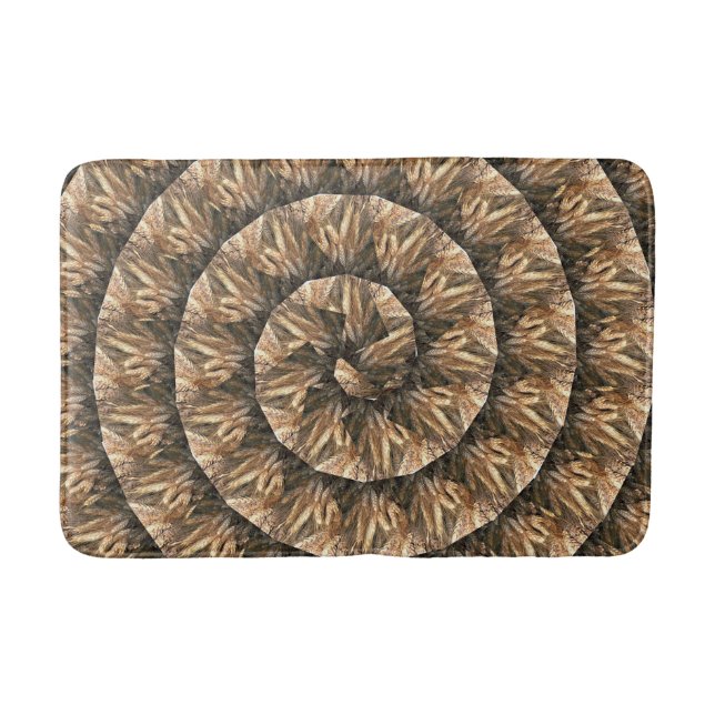 Weizenohren in Abstraktem Spiralmuster, Badematte (Vorderseite)
