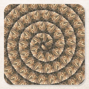 Weizenohren in Spiralwalzmuster, Rechteckiger Pappuntersetzer