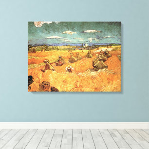 Weizenschober mit Schnitter von Vincent van Gogh Leinwanddruck