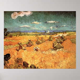 Weizenschober mit Schnitter von Vincent van Gogh Poster