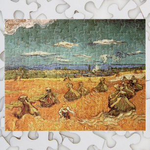 Weizenschober mit Schnitter von Vincent van Gogh Puzzle