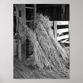 Weizenstapel aus schwarzem und weißem Foto Poster