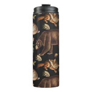 Weizenwaldtiere Blumenmuster Thermosbecher