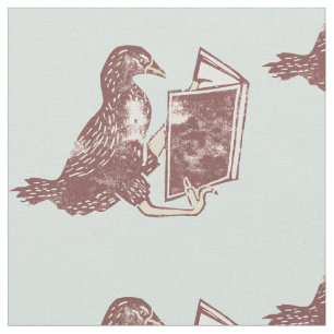 Weka Bird Lesen eines Buches Stoff