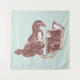 Weka Bird Lesen eines Buches Wandteppich