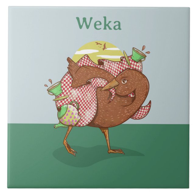 Weka New Zealand Bird Fliese (Vorderseite)
