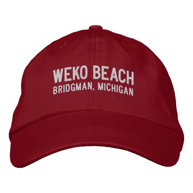 Weko Beach Michigan Embroidered Hat Bestickte Baseballkappe (Vorderseite)