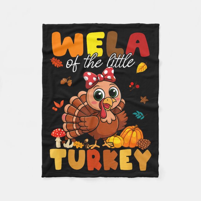 Wela Of The Little Turkey Thanksgiving Baby Shower Fleecedecke (Vorderseite)